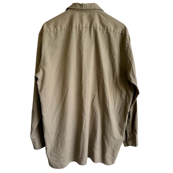 Vintage Dickies Men's L Khaki Work Shirt‎ Long Sleeve Button Down Y2K Utility - Picture 4 of 9